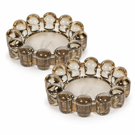 Home Collection Original Smoky Glass Small Bubble Candle Dish
