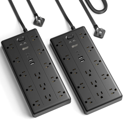 10Ft Extension Cord with Multiple Outlets, Flat Plug Power Strip - photo 11