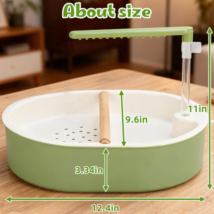 Parrot Shower for Cage, Automatic Parakeet Bird Bath with Circulating Water, USB Charging Quiet Pump Detachable Bathtub, for Small & Medium Birds Budgie, Cockatiel, Lovebird, Conure, Parrotlet, Quaker