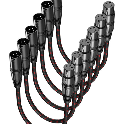 XLR Cables 3ft 2 Pack,Short Microphone Cable OFC Noise Reduction
