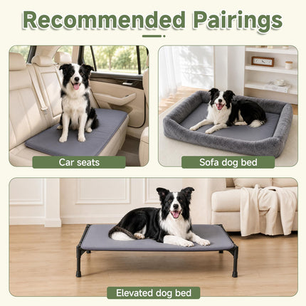 Outdoor Dog Crate Pad Bed, Reversible Waterproof Wipeable Kennel Mat, 35x22