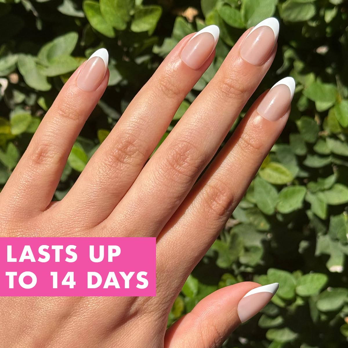 Instant Mani Summer Press-On Nails - Medium Almond Iconic French - photo 3
