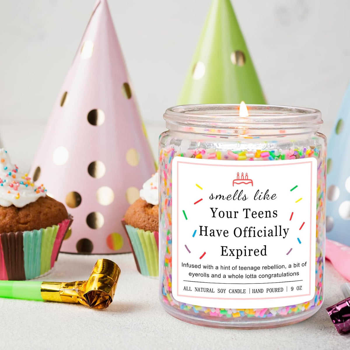 20th Birthday Vanilla Birthday Cake Scented Candle with Sprinkles - photo 4