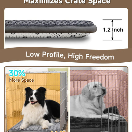 Dog Bed for Crate Pad, High Resilience Foam Crate Mat Bed, 35x22, Dark Grey