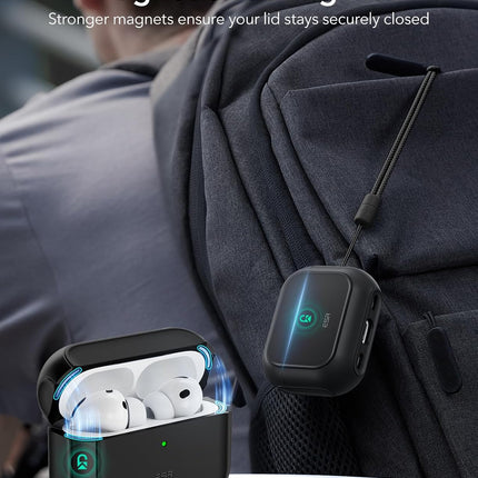 ESR for AirPods Pro 3 Case, Compatible with AirPods Pro Case 3rd Generation (2025), Compatible with MagSafe, Full Drop Protection Cover with Lanyard, Black