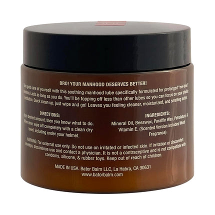 Bator Balm (Regular) Premium Oil-Based Personal Lubricant for Men - Long Lasting, No Drying Out, Easy Clean Up, Moisturizing 6oz