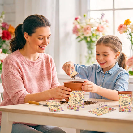 HOWAF 20pcs Mothers Day Seed Packet Favors, Mother’s Day Wildflower Envelopes, A Mother is Like a Flower Kraft Envelope Rustic Small Flower Seeds Storage Packets for Garden Favors, NO SEED
