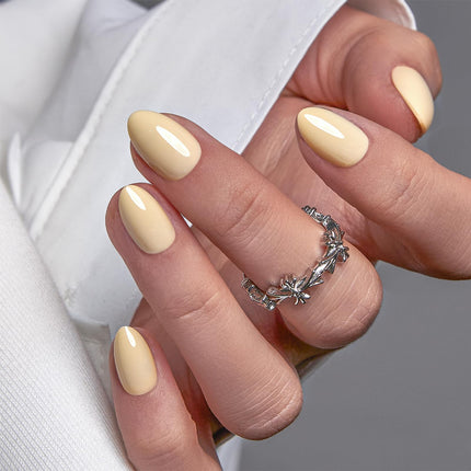 Extra Short Almond Press On Nails, Blush Veil Nude Pink, Soft Gel