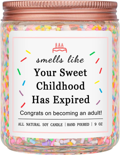 18th Birthday Vanilla Birthday Cake Scented Candle for Girls