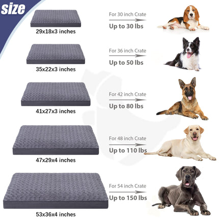 Washable Dog Bed for Crate Waterproof for Medium Dogs,41x27 Inch,Gray