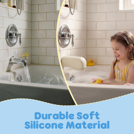 Roslim Faucet Cover Bathtub for Baby, Silicone Tub Spout Cover, Faucet Protector for Kids, Bath Spout Guard for Baby, Toddler Faucet Cover, Water Spout Cover for Child Safety, Universal Fit, Ivory