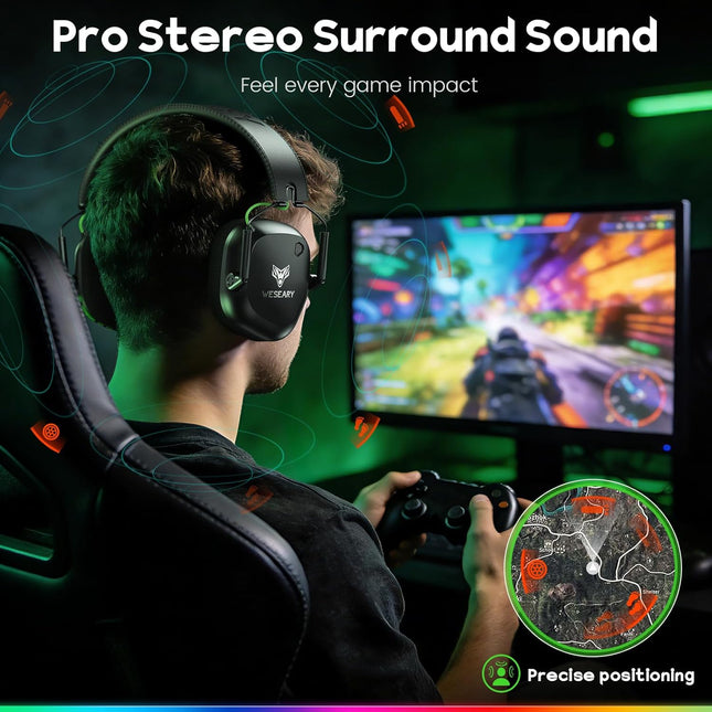 Wireless Gaming Headset for PC and Console Play