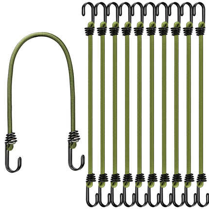 Bungee Cords Heavy Duty Outdoor: 20 Pcs Rubber Bungee Cords with Hooks in a Storage Jar Includes 10", 18", 24", 30", 36", 48" Bungee Cord for Camping, Tent, Fastening Items