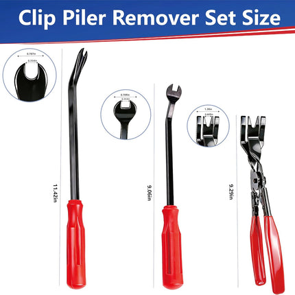 7 Pcs Car Trim Removal Tool Kit with Non-Scratch Plastic Pry Tool and Fastener Clip Pliers, Car Trim Removal Tool, for Auto Interior Car Panel Detachment, Dashboard, Door Clips & Upholstery