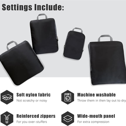 Black Compression Packing Cubes with Double Zippers - photo 3