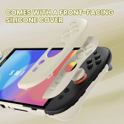 PlayVital Protective Case for Nintendo Switch 2 - Cute Dockable Hard Case Shell for Switch 2 with Thumb Grip & Sticker & Button Caps, Anti-Scratch & Shockproof Cover Skin - Antique Yellow