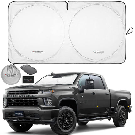 1-Piece Windshield Sun Shade Grunge American Flag - 4 USA Design - Foldable Car Front Window Sunshade for Most Sedans SUV Truck - Blocks Max UV Rays and Keeps Your Vehicle Cool - Medium