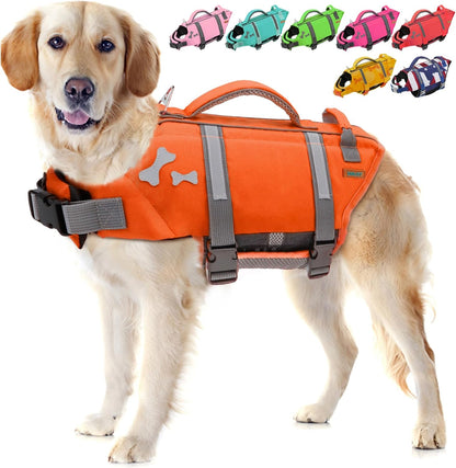 XL Dog Life Jacket in New Orange