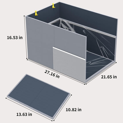 Waterproof Cat Litter Box Enclosure Splash Guard, 27.1"x21.6"x16.5"