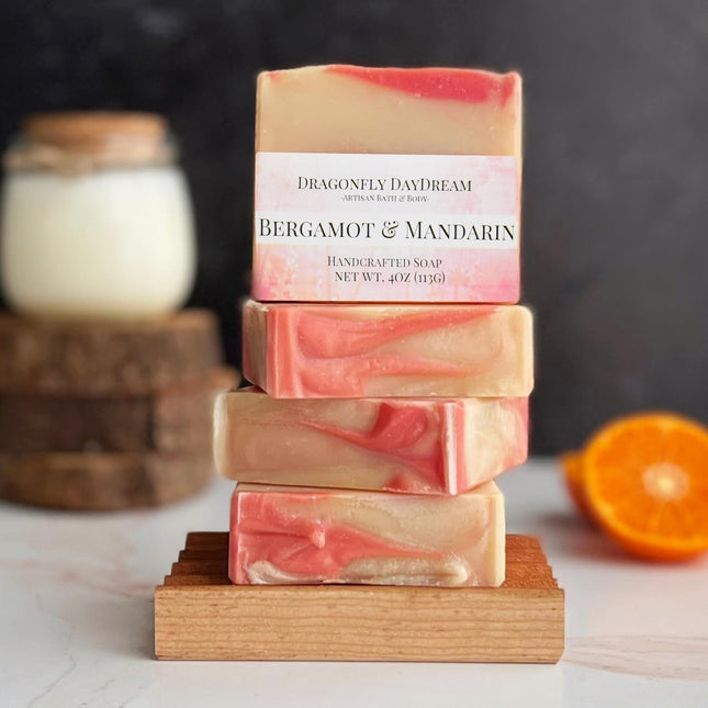 Bergamot & Mandarin Handmade Artisan Soap Bar (1 Pack)- Refreshing Citrus Scent