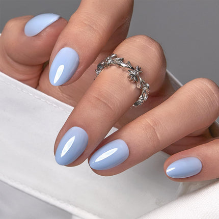 Extra Short Almond Press On Nails, Blush Veil Nude Pink, Soft Gel - photo 13