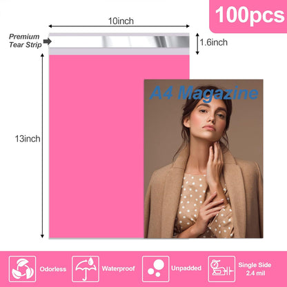 Pink Poly Mailers 10x13 Inch, 100 Count Self-Seal Shipping Bags - photo 2