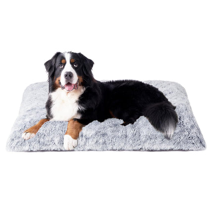 Fluffy Dog Crate Bed for Medium Dogs, Plush Crate Pad, Grey