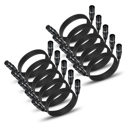 XLR Cable 20ft 4 Pack - Mic Cables Balanced DMX Cable Male to Female