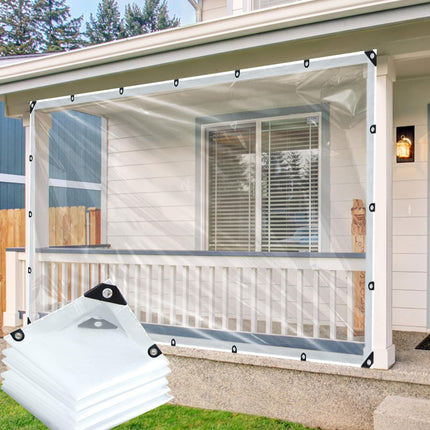 8x20ft Clear Tarps Heavy Duty Waterproof, Clear Tarp with Grommets