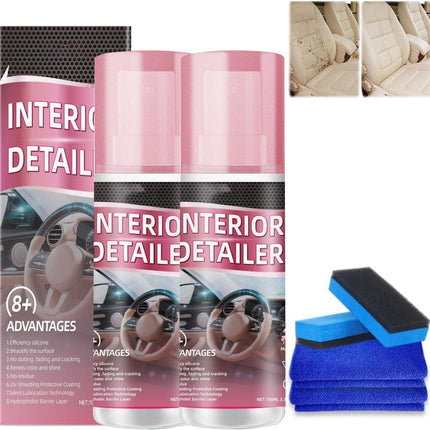 2PCS Polishing Cleaner Car Interior, 2026 Upgrade Car Interior Cleaner Spray, All Purpose Car Interior Detailer Cleaner for Dashboards, Seats, Leather, Plastic