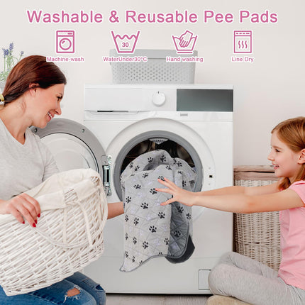 2 Pack 36"x 41" Waterproof Non Slip Wee pad，Reusable Washable Pee Pads for Dogs，Absorbent and Leakproof Training Mats for Potty, Bed, Sofa, Potty Training