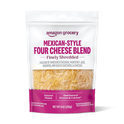 Amazon Grocery, Mexican-Style Four Cheese Blend, 8 Oz