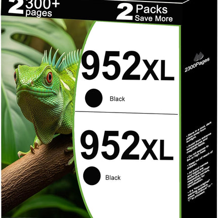 952XL Black Ink Cartridges Replacement for HP 952 XL Compatible for HP952 HP952XL Work with OfficeJet 8702 Pro 8710 8720 7740 8725 8210 8715 8740 7720 8730 8216 8700 8200 8716 Printers (2Packs, Black)