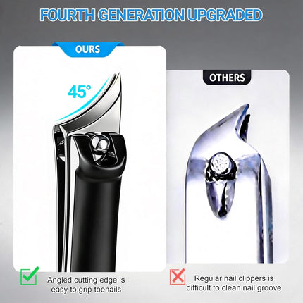 Upgraded Slanted Ingrown Toenail Clippers for Men Women Seniors, Sharp Stainless Steel Curved Toe Trim Nail Clippers with File for Thick Nails, Angled Nail Cutter Trimmers Fingernail Clipper