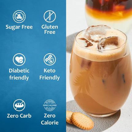 Syruvia Sugar Free Coffee Syrup, Cookie Creme Butter Flavored Syrup for Drinks, Lattes, and Desserts – 25.4 fl oz