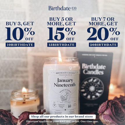 Birthdate Candles, April 18 - Aries Zodiac Scented Candles Birthday Gift - Mint, Geranium & Cedarwood Scent - All-Natural Soy & Coconut Wax, 60-80 Hour Burn Time - Made in USA