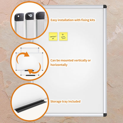 Magnetic Dry Erase Board, 36 X 24 Inches, Silver Aluminium Frame - photo 5