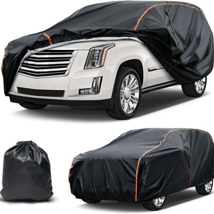Car Cover Compatible with Cadillac Escalade,Waterproof All-Weather Protection,Spunlace Cotton PEVA Cover with Zipper Door