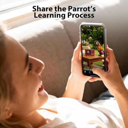 Parrot Talking, Whistling & Singing Training Player – 134 Professional Audio Tracks with Loop Playback &Self-Custom Audio, Includes Training Guide for Beginners & Busy Individuals (Blue)