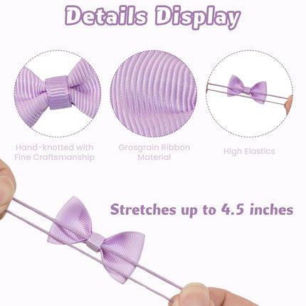 Hair Ties for Baby Girls - 42PCS Small 2 inches Hair Bows, Elastic Rubber Ties Ponytail Holders for Infants Toddlers Kids in 21 Color Pairs