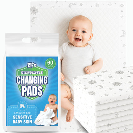 Disposable Baby Changing Pads - Soft, Waterproof & Leakproof Liners Absorbent Underpads - Large Travel Size Diaper Changing Mat for Home, Car, Diaper Bag - (20 Pack, Floral)