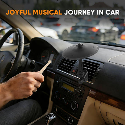 Car Cymbal Air Vent Drum: Mini Drum Set for Car Dash - Compact Car Crash Cymbal with Drum Stick - Fun Musical Car Accessory for Drummers Music Lovers (Black)
