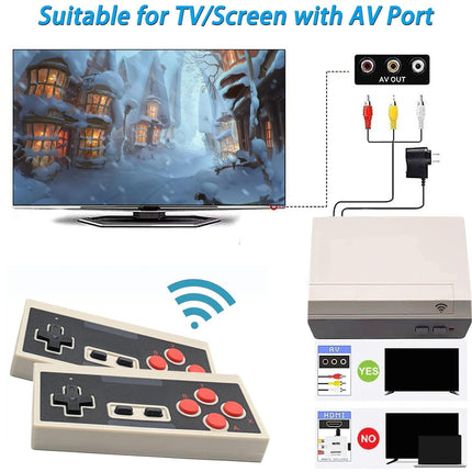 2026 New Retro Game Console Pro, Wireless Classic Mini TV Gaming Console, Built-in 620 Video Games with 2 Wireless Controllers, AV Output 8-Bit Plug and Play Game System- Nostalgia Console Gifts