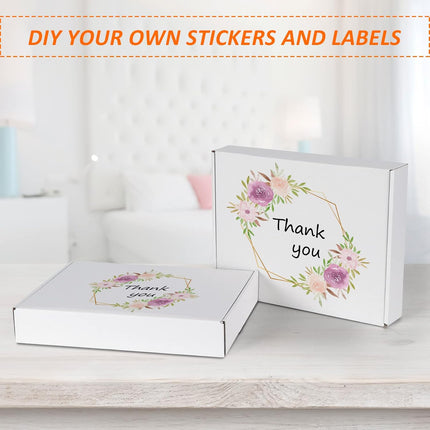 HORLIMER 12x9x2 inches Shipping Boxes Set of 25, White Corrugated Cardboard Box Literature Mailer