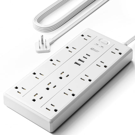 10Ft Extension Cord with Multiple Outlets, Flat Plug Power Strip - photo 13