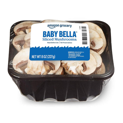 Amazon Grocery, Sliced Baby Bella Mushrooms, 8 Oz