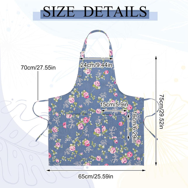 HomeChef ChefDelHogar Auidy_6TXD 3 Pack Floral Aprons for Women, Adjustable Kitchen Aprons with 2 — Kitchen & Home