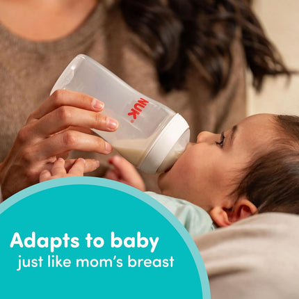 NUK Perfect Match 2-in-1 Natural and Anti-Colic Bottle with Slow Flow, Wide, Adaptable Nipple, 5oz., 2 Pack