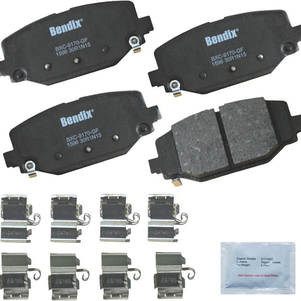 Bendix Priority1 CFC1596 Ceramic Rear Brake Pads for Select Models Chrysler Grand Caravan, Town & Country, Dodge Journey, Ram C/V, Volkswagen Routan