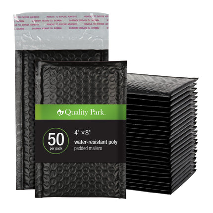 Bubble Mailers, 6 x 9 Inch, White Poly Mailers, Padded Envelopes, Shipping Envelopes, Water Resistant, Self Seal, 50 Per Box (QUA85856), Plastic